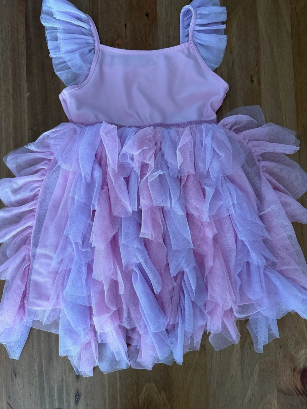 Girls Pink Unicorn Ruffle Tulle Dress Size 4T